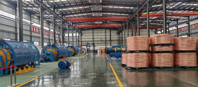 君禾铜业：目前同行业最先进的异形绞线生产线 王建明摄