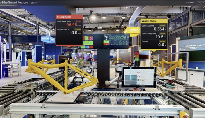 E-bike智能工厂演示（图源：亚马逊云科技）