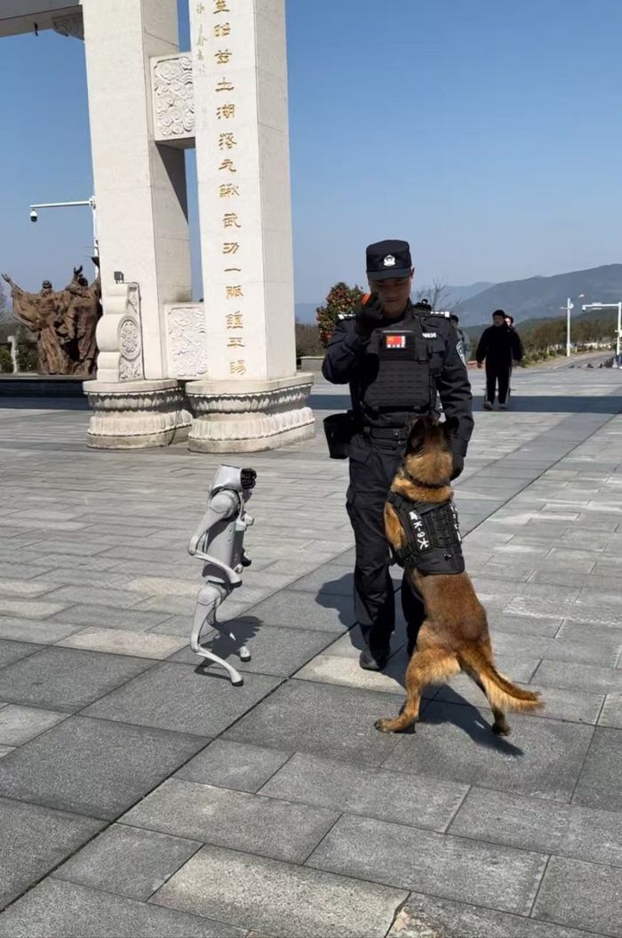 机器狗“入职”萍乡武功山景区警旅大队，辅助巡逻。“武功山景区”图