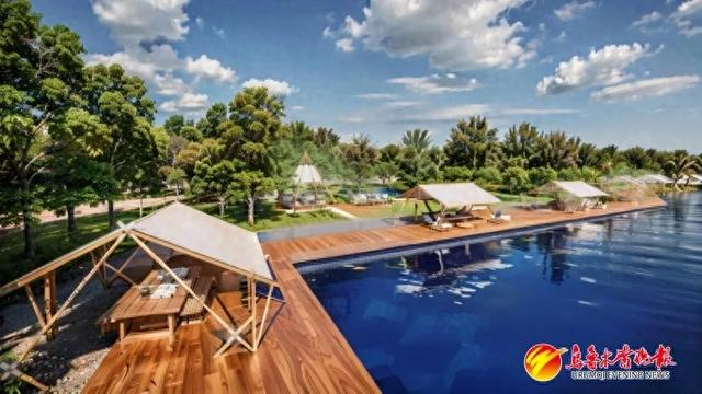 米东区三道坝镇河南村打造的首家以水上露营为主题的“北纬39度水上营地”效果图。三道坝镇供图