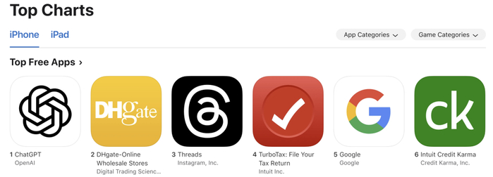 4月17日，敦煌网（DHgate）仍在美区App Store免费下载榜上排名第二。来源：App Store