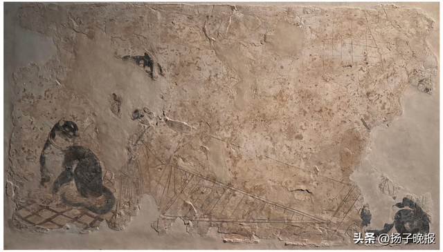 河南安阳市北关唐代壁画墓东壁家猫图