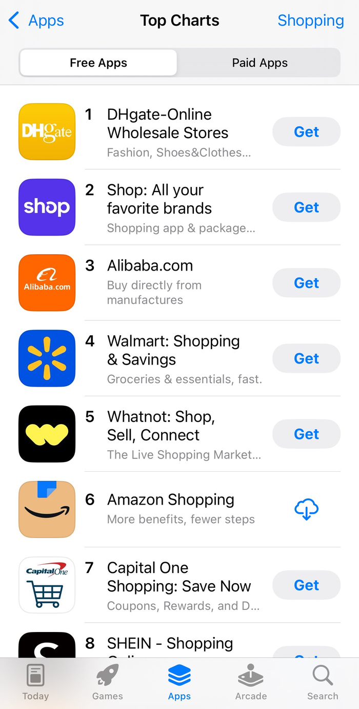 美区购物类APP榜单