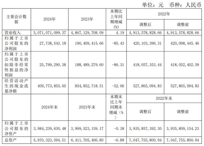 沧州大化主要会计数据 图源：公司公告