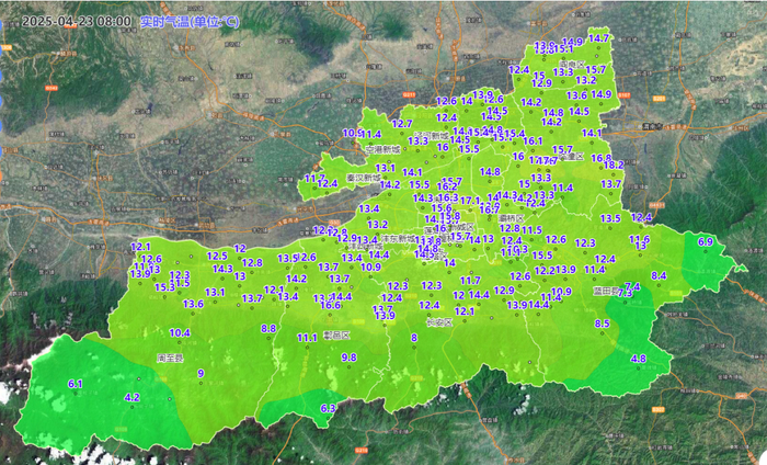 16时实时气温13.5℃~25℃