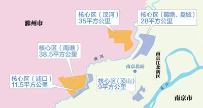 图为顶山—汊河、浦口—南谯省际毗邻地区新型功能区示意图。