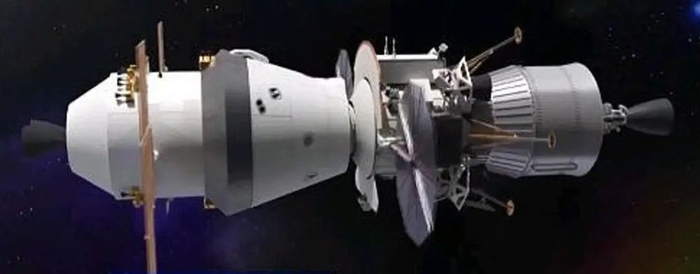 登月航天器组合体。图片来源：CCTV