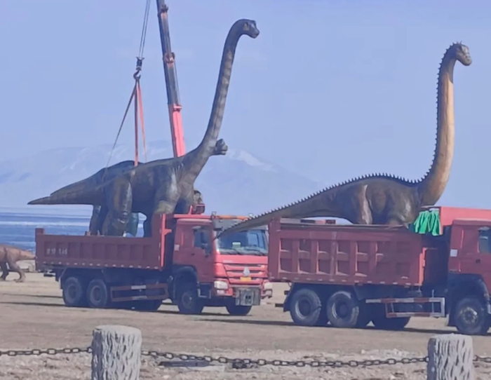 恐龙雕塑近日已被搬走（图据网友）