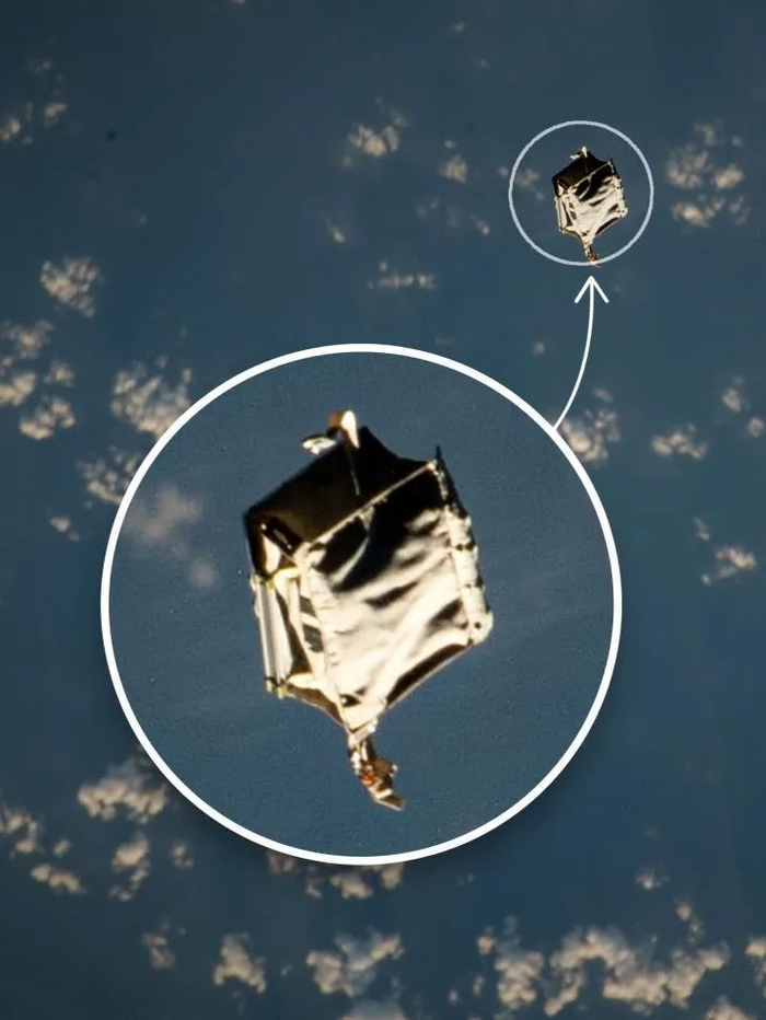 国际空间站舱外行走任务中丢失的工具包。图片来源：NASA