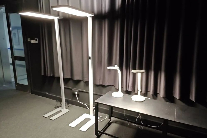 大路灯（左侧两款）体积较大、照明范围广。新华社记者 徐弘毅 摄