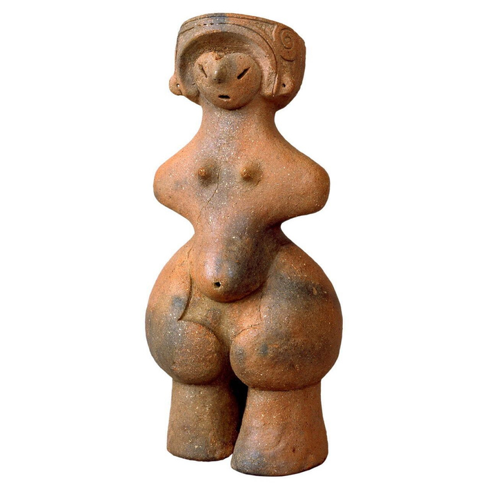 “绳文维纳斯”土偶，绳文时代中期（约5400-4500年前），茅野市尖石绳文考古馆保管，5月20日-6月8日展出