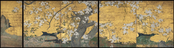 《樱图》，长谷川久藏，约日本桃山时代天正二十年（1592），京都智积院藏，4月26日-5月11日展出