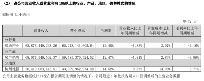 滨江集团2024年年报截图。