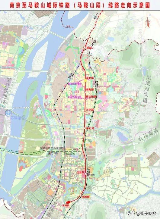 宁马城际铁路（马鞍山段）示意图。图/马鞍山市政府官网