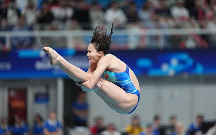 陈佳的崛起让女子3米板竞争更为激烈。新京报记者 王飞 摄