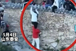 泰山2名游客翻越护栏后险坠崖