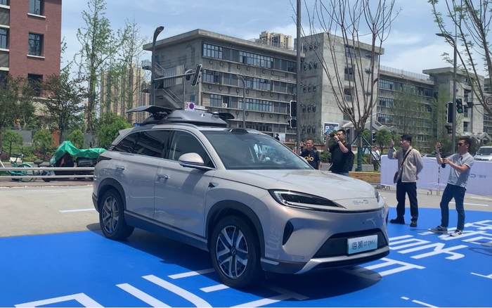 比亚迪海狮07DM-i，搭载了灵鸢无人机系统。新京报贝壳财经记者张冰 摄