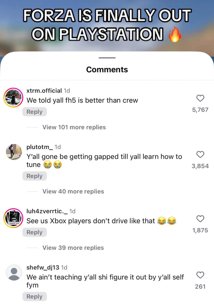 也有些Xbox用户嘲讽“PS用户可玩儿不来这个”，总之气氛充满了火药味