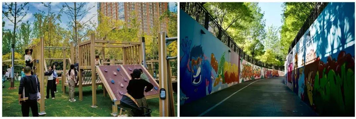 ◎幸福林带林下乐园和涂鸦墙