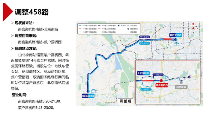 458路调整方案。图片来自北京市交通委