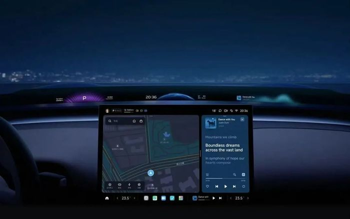 ▲ 小米天际屏全景显示系统。图 / 小米汽车官方