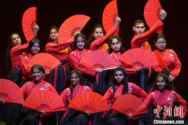 图为外国留学生在舞台上表演古典舞。中新社记者 泱波 摄