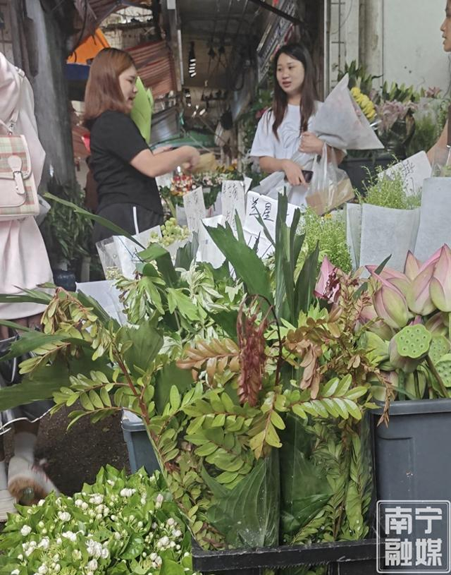 艾草花束摆放花店明显位置。记者 黎兆齐 摄