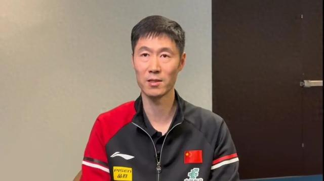 中国乒协主席王励勤，视频截图。图源：央视体育