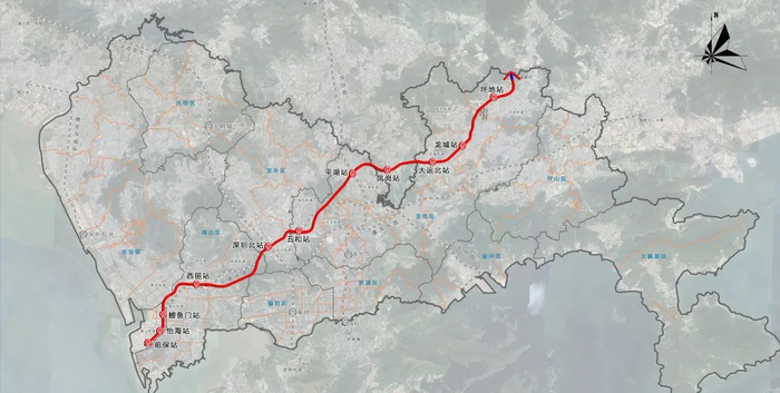 深惠城际线路示意图（以实际建成为准），图片来自“深圳交通”公众号