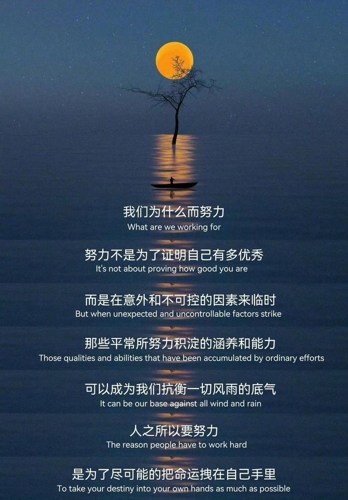 人之所以要努力 是为了尽可能的把命运拽在自己手里