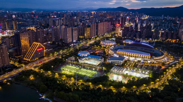 新余市体育场馆俯瞰图。 新余市融媒体中心 提供