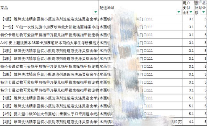 部分虚假订单截图。警方供图
