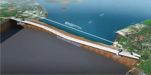 海太长江隧道示意图。 图片来源：“南通发布”微信公众号