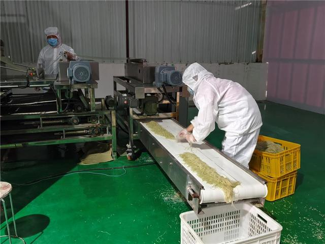 青龙山甘薯园区内的企业正在加工酸辣粉。（资料图）