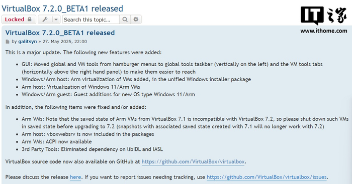 甲骨文开源虚拟机 VirtualBox 7.2.0 Beta 发布，支持 Win11 Arm__财经头条