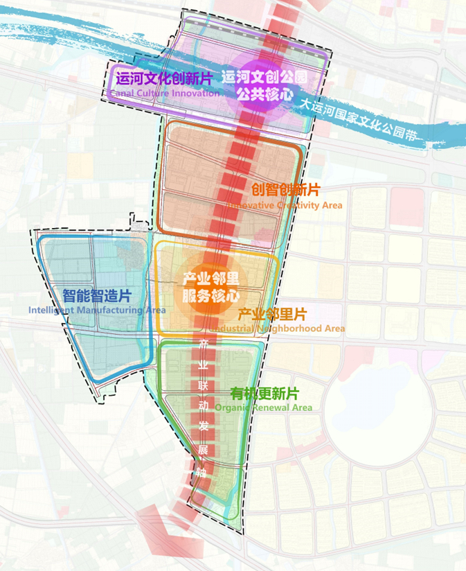 片区规划结构图。