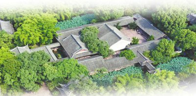 　　俯瞰眉山三苏祠博物馆。四川日报全媒体记者 吴聃 摄