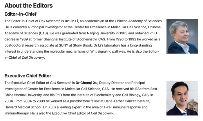 Cell Research主编调整,李党生卸任主编,李林院士出任主编,许琛琦出任执行主编|论文|科学家|科学|期刊|因子_新浪新闻