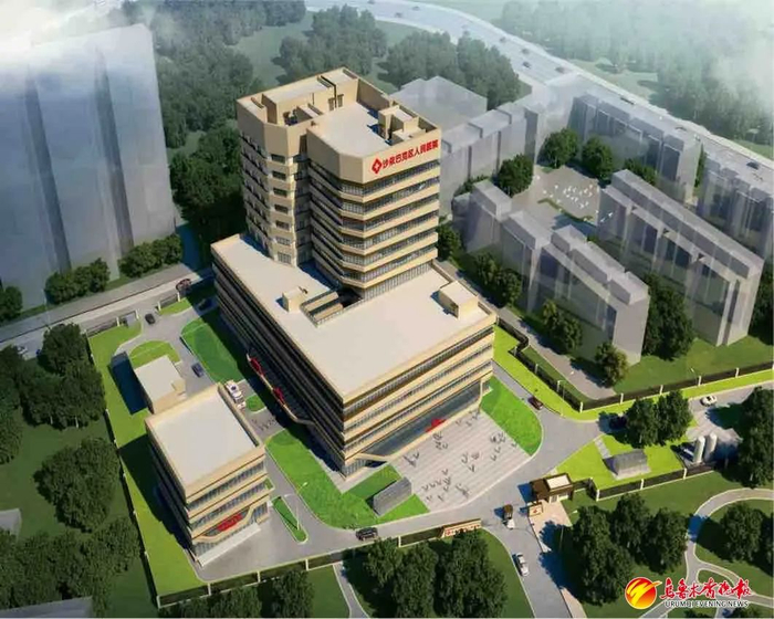 沙依巴克区新建人民医院项目效果图。