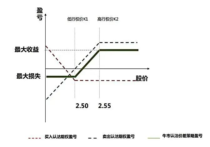 图2 期权组合损益随股价变动的函数图