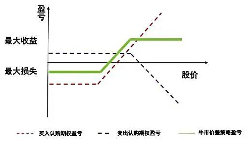 图1 期权组合损益随股价变动的函数图