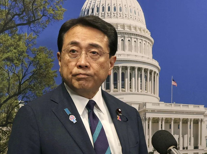 当地时间2025年6月5日，美国华盛顿，赤泽亮正出席第五轮美日关税谈判前会见记者。（视觉中国）