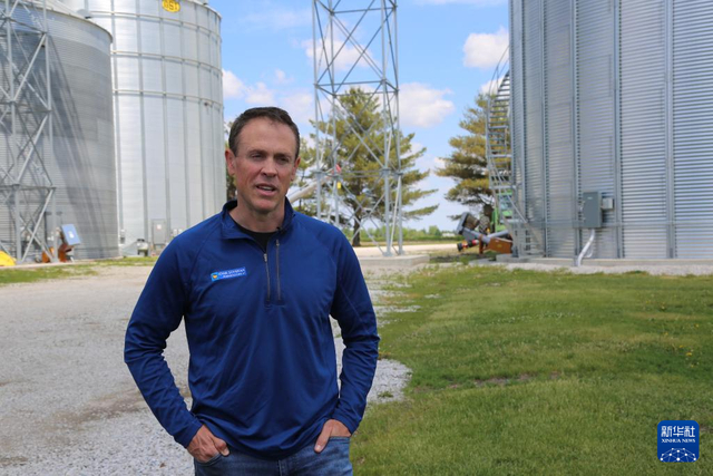 5月23日，在美国艾奥瓦州，艾奥瓦州大豆协会市场部高级主任格兰特·金伯利接受记者采访。新华社记者 刘亚南 摄