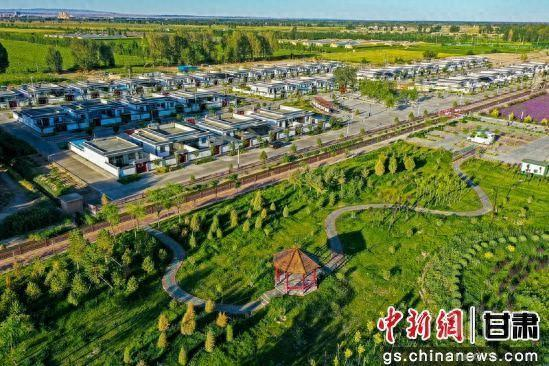 图为绿色环绕下的张掖市甘州区甘浚镇速展村 。成林 摄