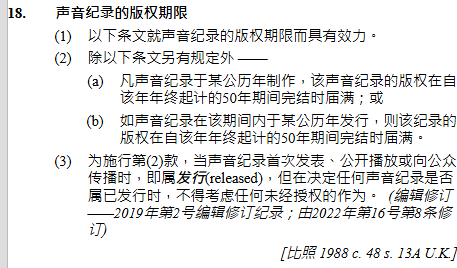 香港《版权条例》第18条（来源：电子版香港法例）