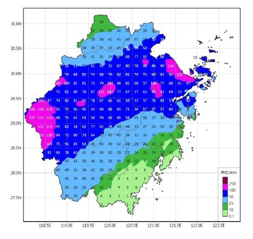 15日08时至16日08时雨量预报图