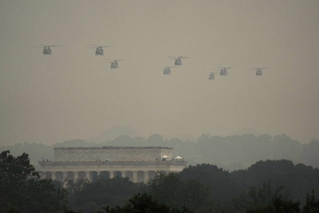 当地时间2025年6月14日，美国华盛顿，美国举行成立250周年阅兵式。视觉中国 图