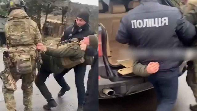 乌克兰男子被暴力抓捕并征召入伍视频截图 