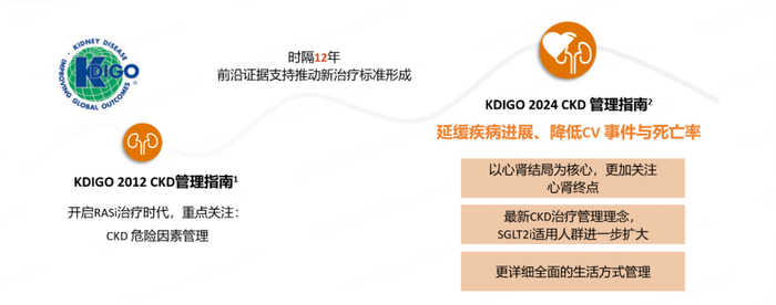 图1  KDIGO 2024更新CKD治疗理念