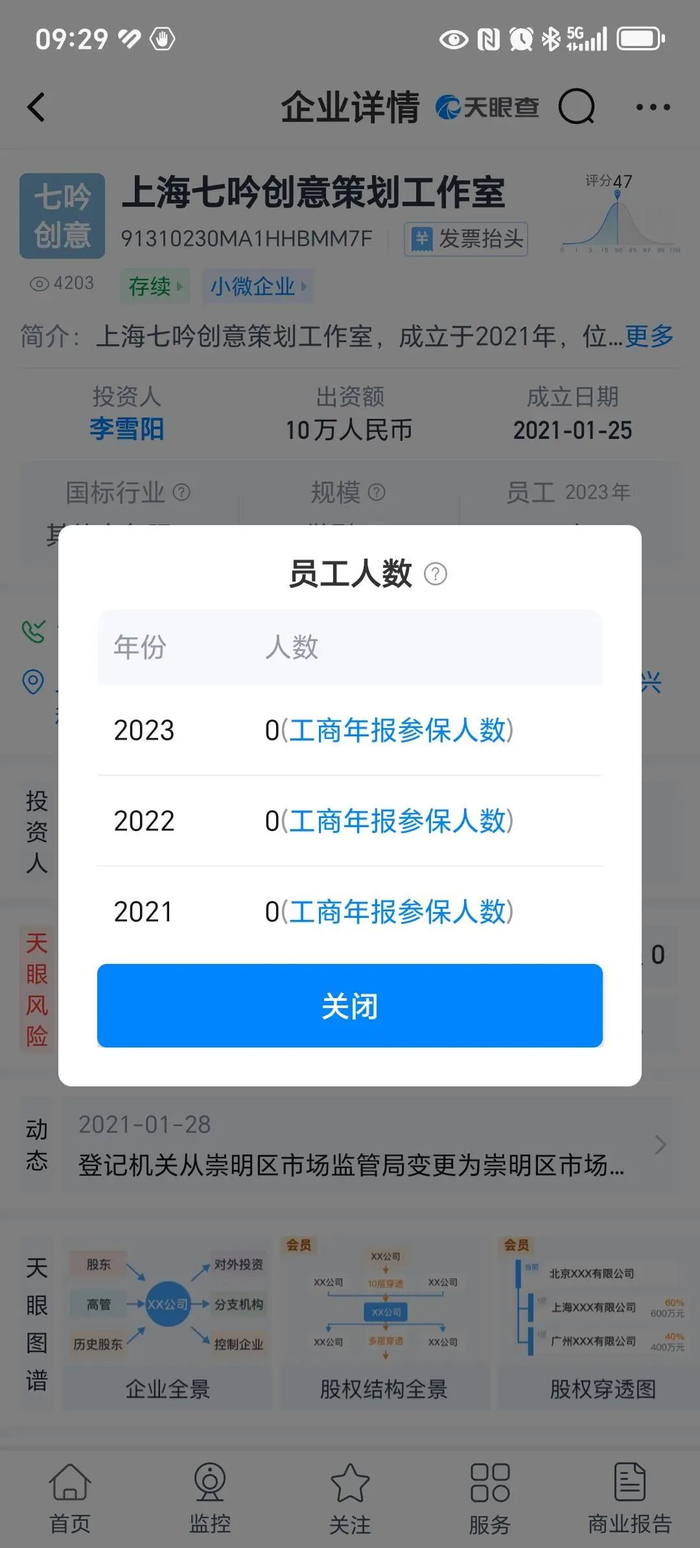 ▲李雪琴（李雪阳）的公司21-23年参保人员情况
